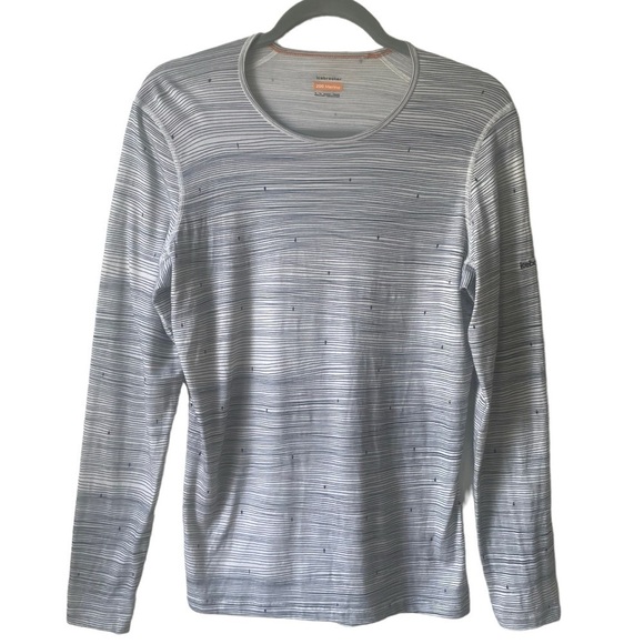 Icebreaker 200 Oasis Long-Sleeve Crew Ski Tracks Base Layer Top Snow Midnight XL - Picture 1 of 10